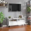 Image de vidaXL Meuble TV blanc brillant 100x34,5x44,5 cm bois d'ingénierie831903