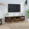 Image de vidaXL Meuble TV chêne fumé 150x30x44,5 cm bois d'ingénierie831914