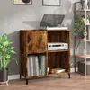 Image de vidaXL Armoire à disques chêne fumé 84,5x38x89 cm bois d'ingénierie832002