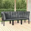 Image de vidaXL Salon de jardin 3 pcs noir et gris résine tressée3187731
