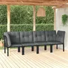Image de vidaXL Salon de jardin 4 pcs noir et gris résine tressée3187733