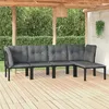 Image de vidaXL Salon de jardin 5 pcs noir et gris résine tressée