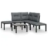 Image de Salon De Jardin 6 Pcs Noir Et Gris RÃ©sine TressÃ©e