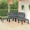 Image de Vidaxl Salon De Jardin 5 Pcs Noir Et Gris RÃ©sine TressÃ©e