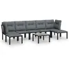 Image de Vidaxl Salon De Jardin 8 Pcs Noir Et Gris RÃ©sine TressÃ©e