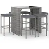 Image de Vidaxl Ensemble De Bar De Jardin 7 Pcs Avec Coussins Gris Poly Rotin