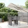 Image de vidaXL Ensemble de bar de jardin 5 pcs avec coussins gris poly rotin