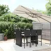 Image de vidaXL Ensemble de bar de jardin 7 pcs avec coussins noir poly rotin