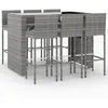 Image de Vidaxl Ensemble De Bar De Jardin 7 Pcs Avec Coussins Gris Poly Rotin