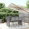 Image de vidaXL Ensemble de bar de jardin 9 pcs avec coussins gris poly rotin