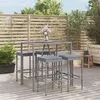 Image de vidaXL Ensemble de bar de jardin 5 pcs avec coussins gris poly rotin3187634