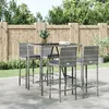 Image de Vidaxl Ensemble De Bar De Jardin 5 Pcs Avec Coussins Gris Poly Rotin