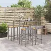 Image de Vidaxl Ensemble De Bar Jardin 5 Pcs Gris Poly Rotin/Bois Massif Acacia