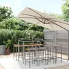 Image de Vidaxl Ensemble De Bar Jardin 9 Pcs Gris Poly Rotin/Bois Massif Acacia