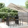 Image de vidaXL Ensemble de bar jardin 7 pcs noir poly rotin/bois massif acacia