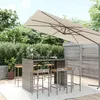 Image de vidaXL Ensemble de bar jardin 7 pcs gris poly rotin/bois massif acacia