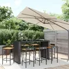 Image de vidaXL Ensemble de bar jardin 9 pcs noir poly rotin/bois massif acacia3187688