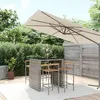 Image de vidaXL Ensemble de bar jardin 5 pcs gris poly rotin/bois massif acacia