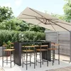Image de vidaXL Ensemble de bar jardin 9 pcs noir poly rotin/bois massif acacia3187704
