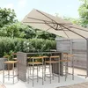 Image de vidaXL Ensemble de bar jardin 9 pcs gris poly rotin/bois massif acacia