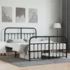 Image de Vidaxl Cadre De Lit MÃ©tal Sans Matelas Avec Pied De Lit Noir 135x190cm