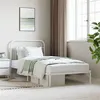Image de vidaXL Cadre de lit métal avec tête de lit blanc 107x203 cm