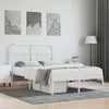 Image de vidaXL Cadre de lit mÃ©tal avec tÃªte de lit blanc 120x200 cm