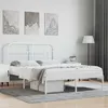 Image de vidaXL Cadre de lit métal avec tête de lit blanc 135x190 cm