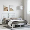 Image de vidaXL Cadre de lit métal avec tête de lit blanc 150x200 cm