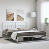Image de vidaXL Cadre de lit métal avec tête de lit blanc 183x213 cm