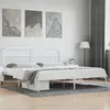 Image de vidaXL Cadre de lit mÃ©tal sans matelas et tÃªte de lit blanc 193x203 cm