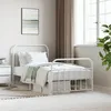 Image de vidaXL Cadre de lit mÃ©tal sans matelas et pied de lit blanc 100x190 cm
