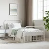 Image de vidaXL Cadre de lit métal avec tête de lit/pied de lit blanc 107x203cm