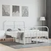 Image de vidaXL Cadre de lit métal avec tête de lit/pied de lit blanc 120x190cm