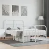 Image de vidaXL Cadre de lit métal avec tête de lit/pied de lit blanc 120x200cm