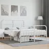 Image de vidaXL Cadre de lit métal avec tête de lit/pied de lit blanc 140x190cm