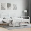 Image de vidaXL Cadre de lit métal avec tête de lit/pied de lit blanc 140x200cm