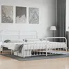 Image de vidaXL Cadre de lit métal avec tête de lit/pied de lit blanc 200x200cm