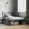 Image de vidaXL Cadre de lit métal avec tête de lit noir 100x200 cm