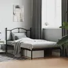 Image de vidaXL Cadre de lit métal avec tête de lit noir 107x203 cm