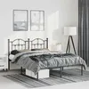 Image de vidaXL Cadre de lit métal avec tête de lit noir 135x190 cm