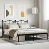 Image de vidaXL Cadre de lit mÃ©tal avec tÃªte de lit noir 180x200 cm