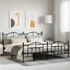 Image de vidaXL Cadre de lit mÃ©tal sans matelas avec pied de lit noir 193x203cm