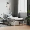 Image de vidaXL Cadre de lit métal sans matelas avec tête de lit blanc 75x190cm