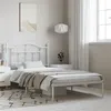 Image de vidaXL Cadre de lit métal avec tête de lit blanc 100x190 cm