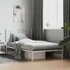Image de vidaXL Cadre de lit métal avec tête de lit blanc 107x203 cm