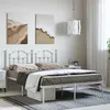 Image de vidaXL Cadre de lit métal avec tête de lit blanc 135x190 cm