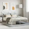 Image de vidaXL Cadre de lit mÃ©tal avec tÃªte de lit blanc 140x190 cm
