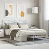 Image de vidaXL Cadre de lit métal avec tête de lit blanc 140x200 cm