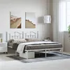 Image de vidaXL Cadre de lit métal avec tête de lit blanc 183x213 cm
